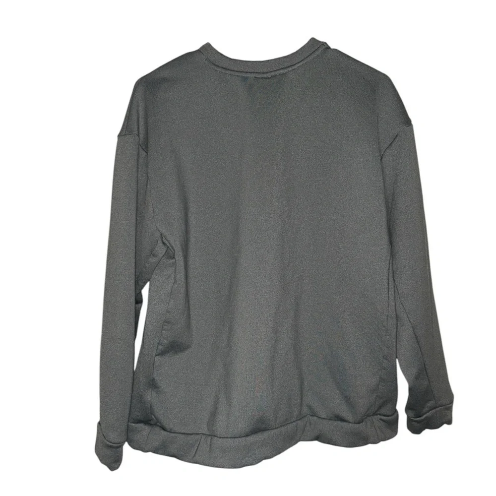 NIKE Just Do It Womens Gray Pullover Long Sleeve Pockets Sweatshirt Size Medium